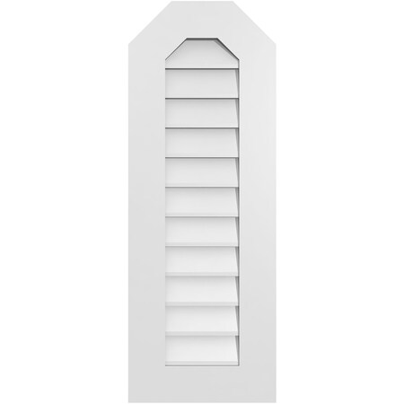 Ekena Millwork Octagonal Top Surface Mount PVC Gable Vent w/ 3-1/2"W x 1"P Standard Frame, 14"W x 38"H GVPOT14X3801SN